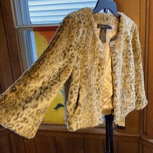 Leopard Faux Fur Crop Coat The Grass CollectionNWT